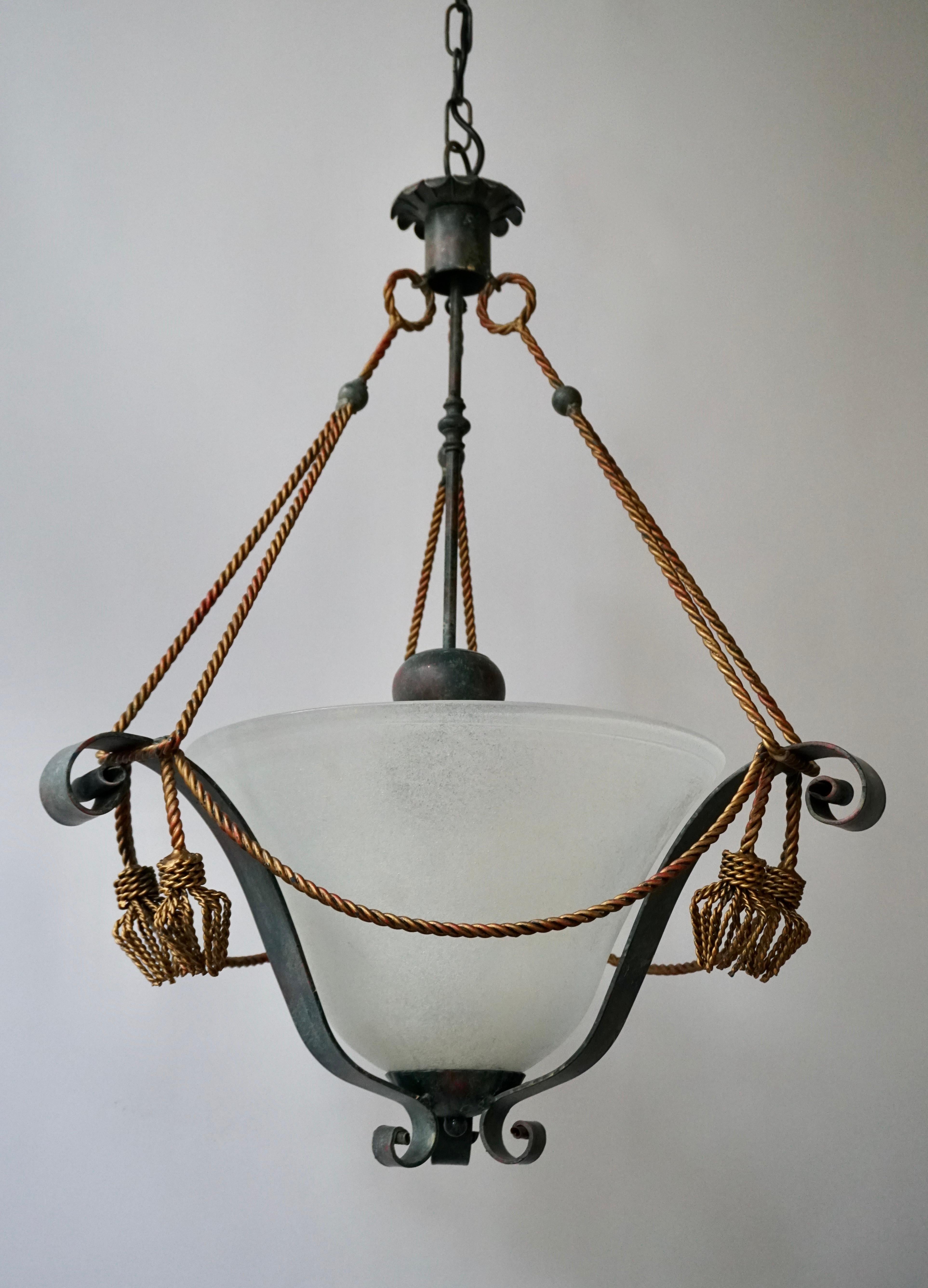 Mid-Century Modern Italian Murano Glass Chandelier For Sale