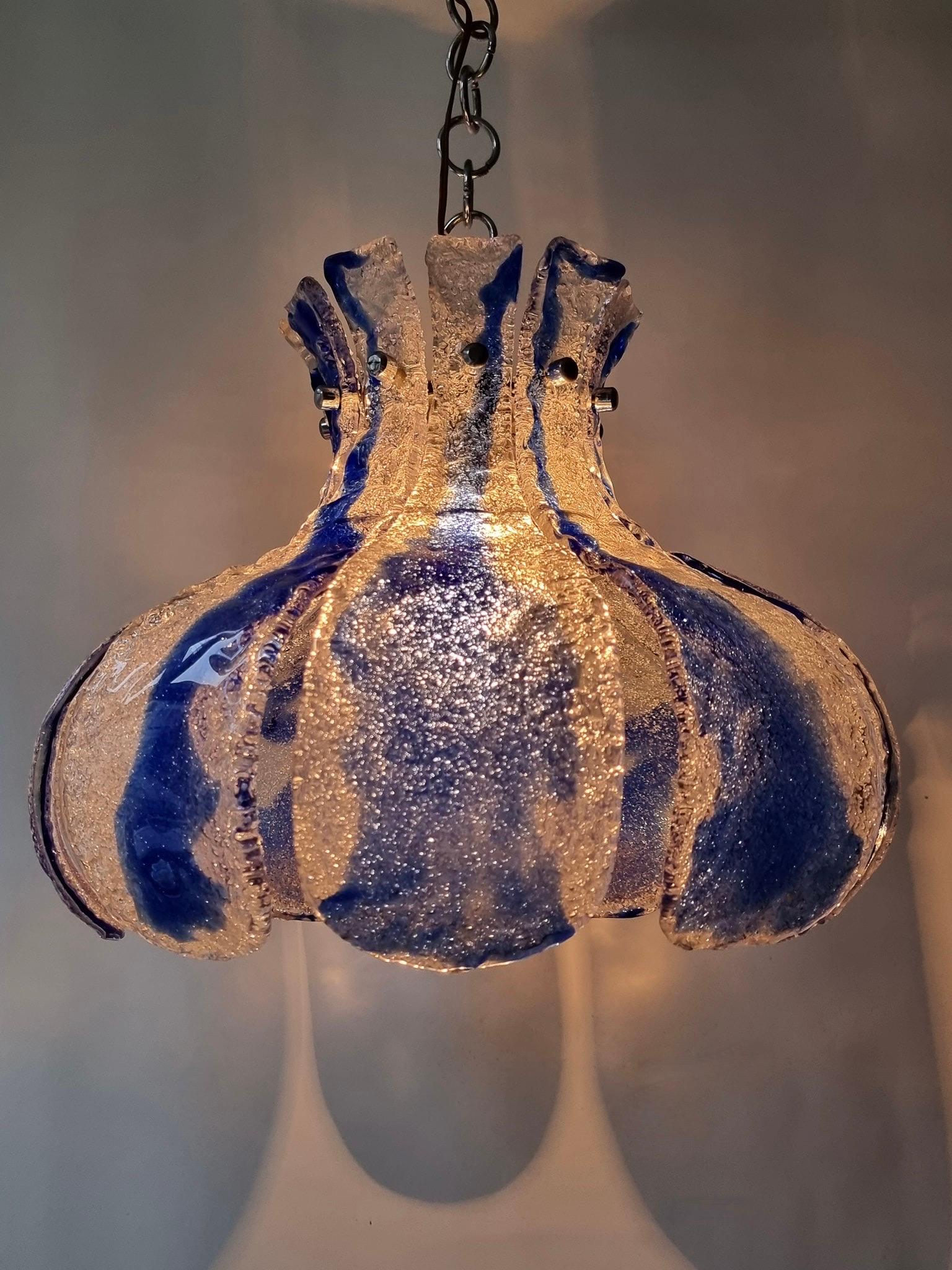 Mid-Century Modern Italian Murano Glass Chandelier For Sale