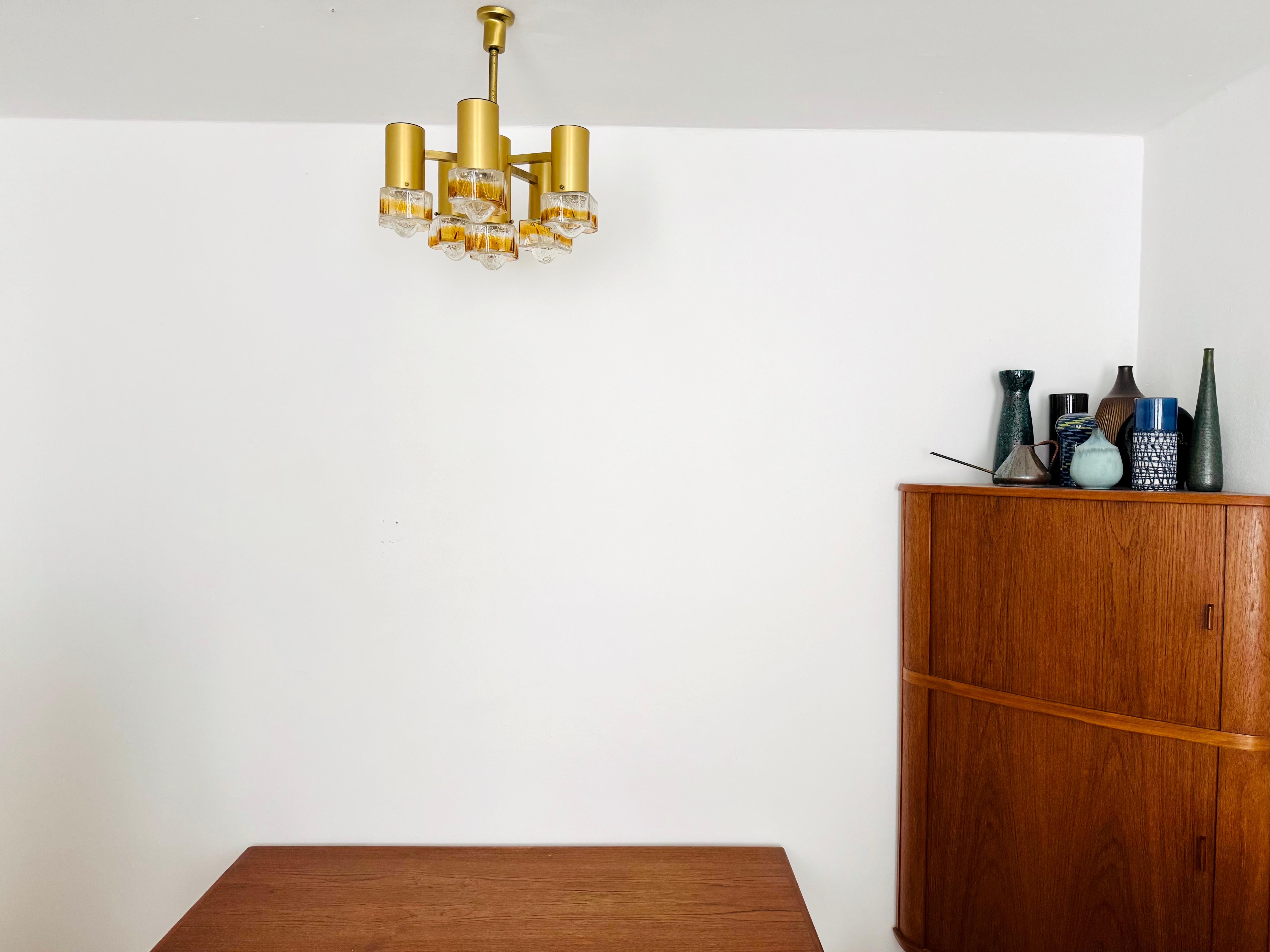 Metallo Lampadario italiano in vetro di Murano in vendita