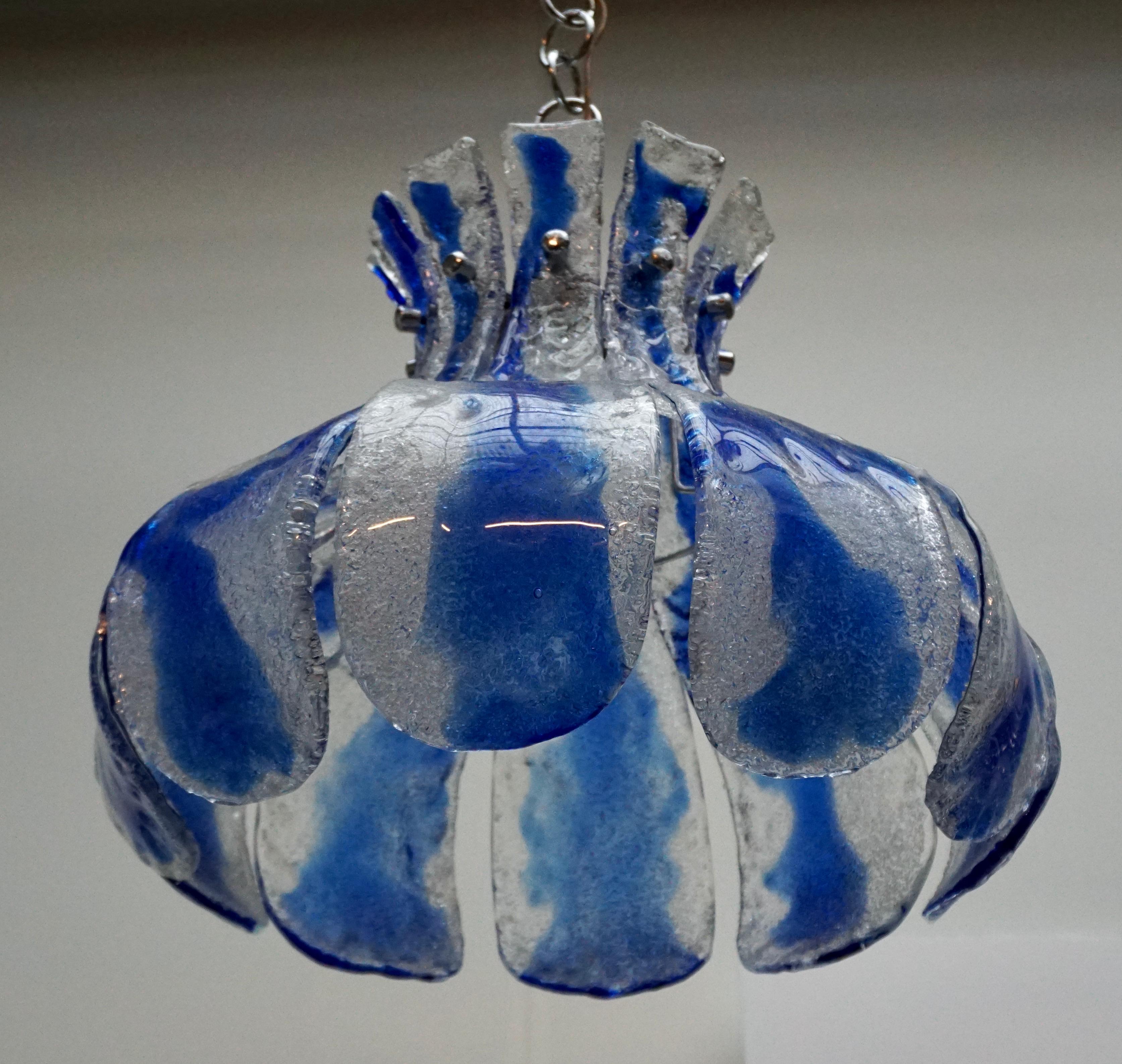 Metal Italian Murano Glass Chandelier For Sale