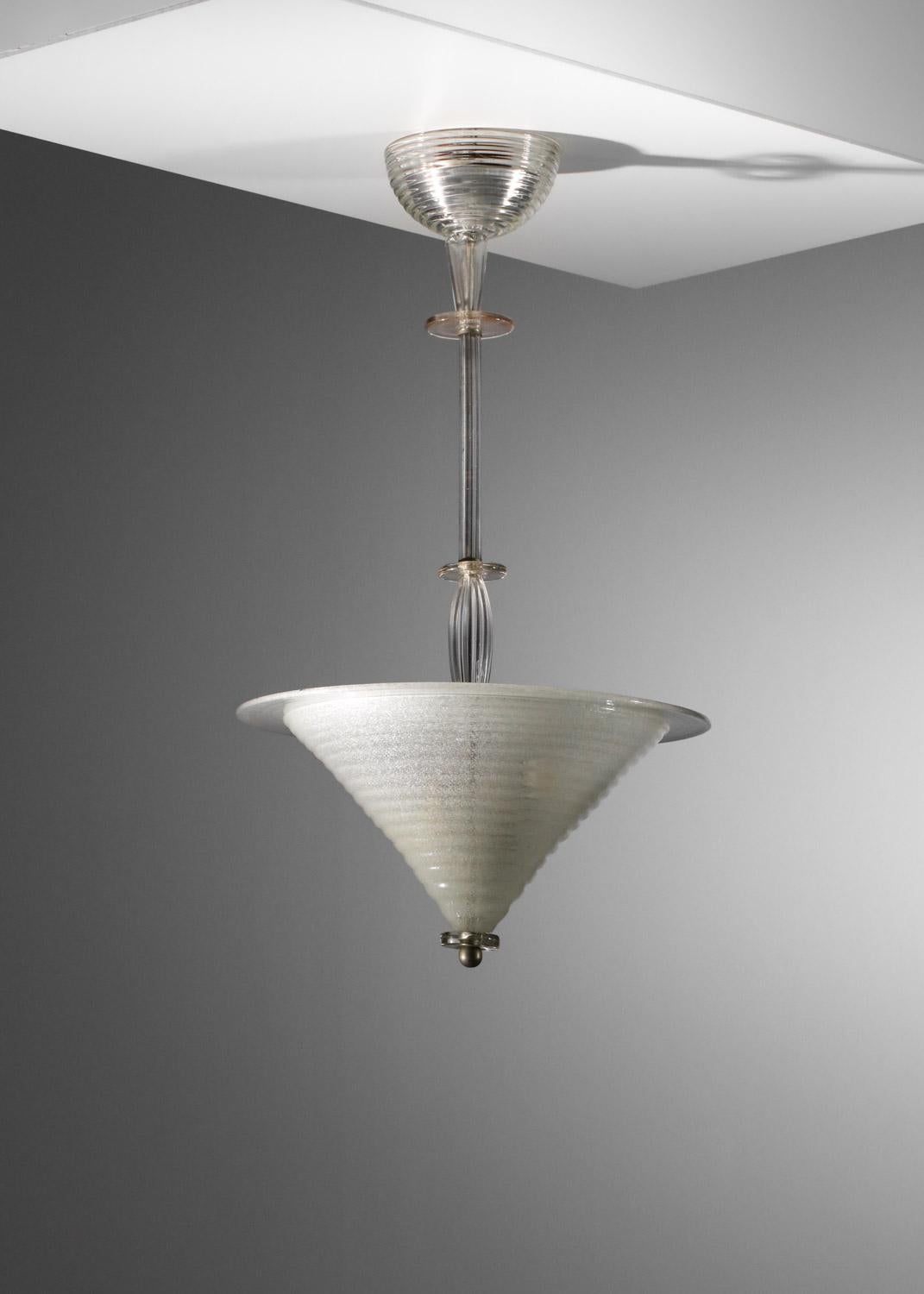 Araña italiana de cristal de murano pulegoso años 40 5