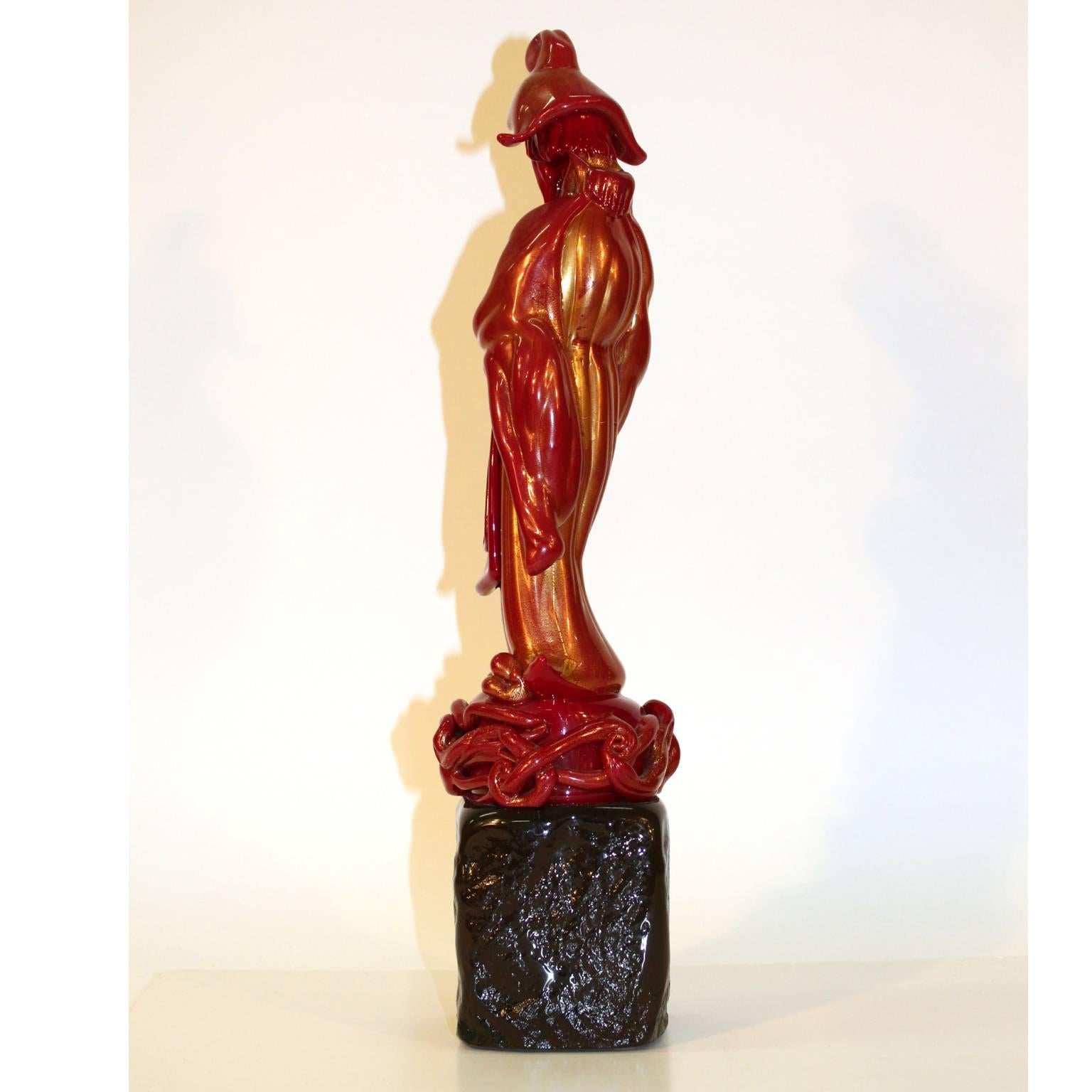 Mid-Century Modern Italian Murano Glass Chinese Wise Man Figure For Sale