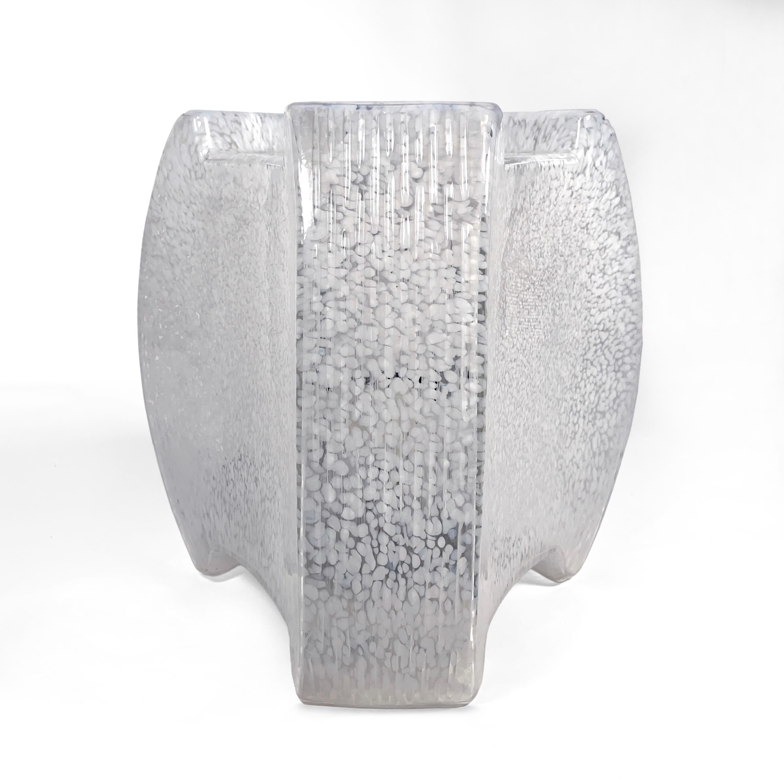 Late 20th Century 1970s Italian Mazzega Murano Glass Chrome Table Light For Sale