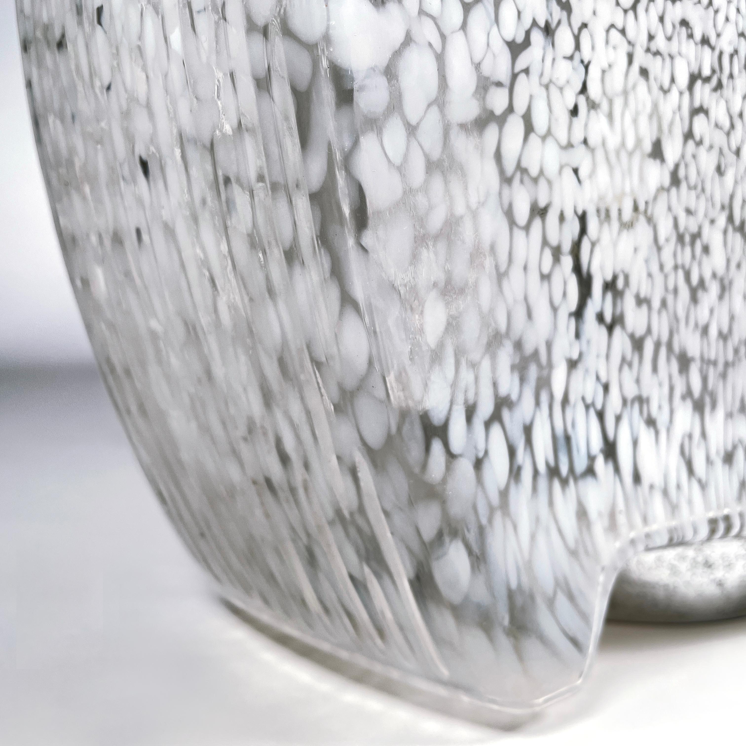 1970s Italian Mazzega Murano Glass Chrome Table Light For Sale 2