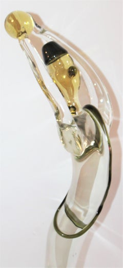 Italian Murano Glass Clown Monumental Size