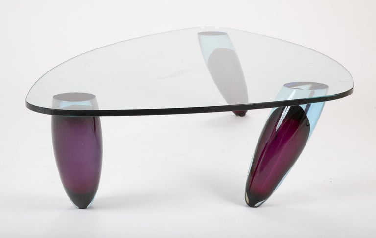 Italian Murano Glass Coffee Table by Maurice Barilone for ...