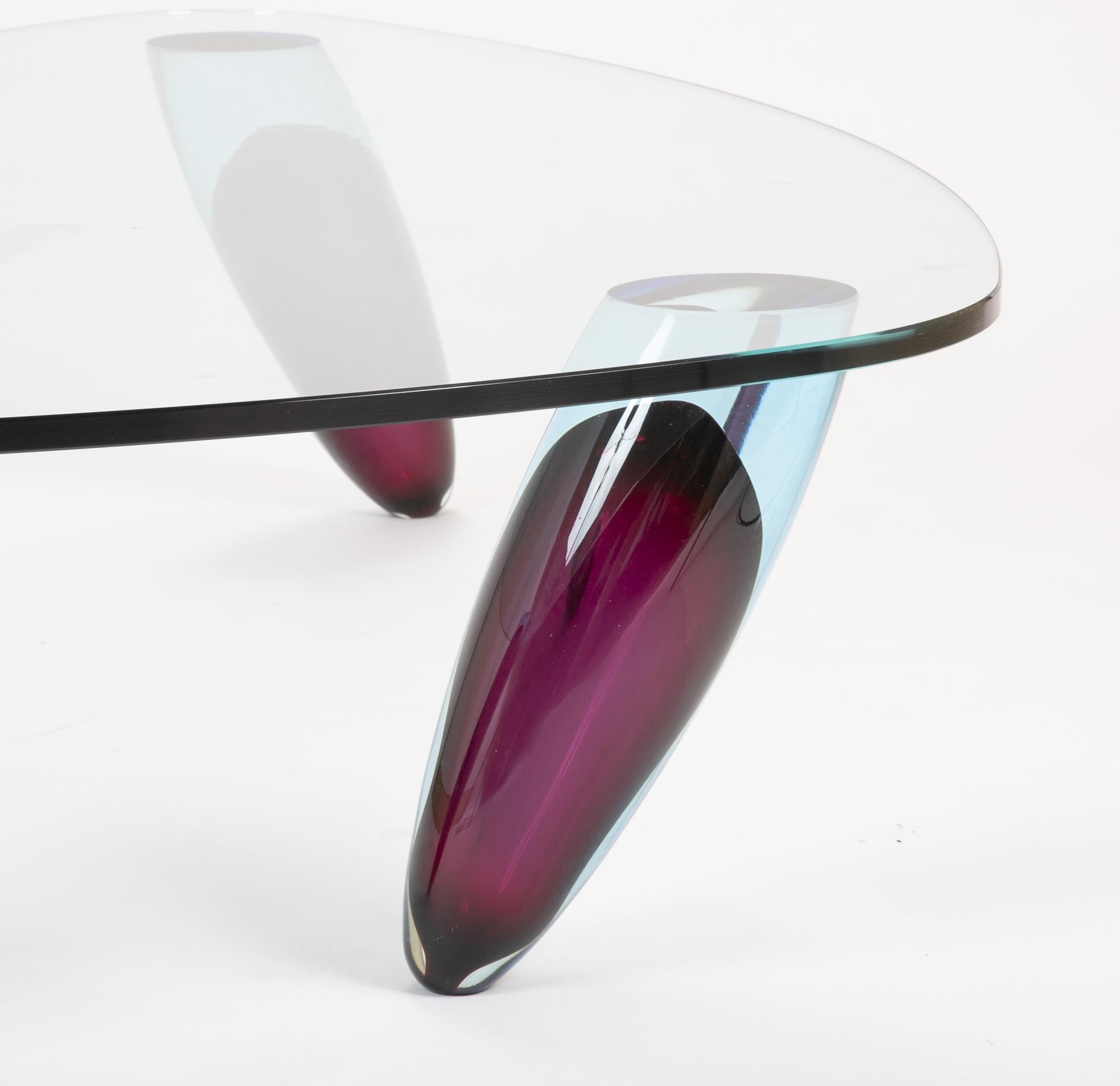 Italian Murano Glass Coffee Table by Maurice Barilone for Roche Bobois For Sale 7