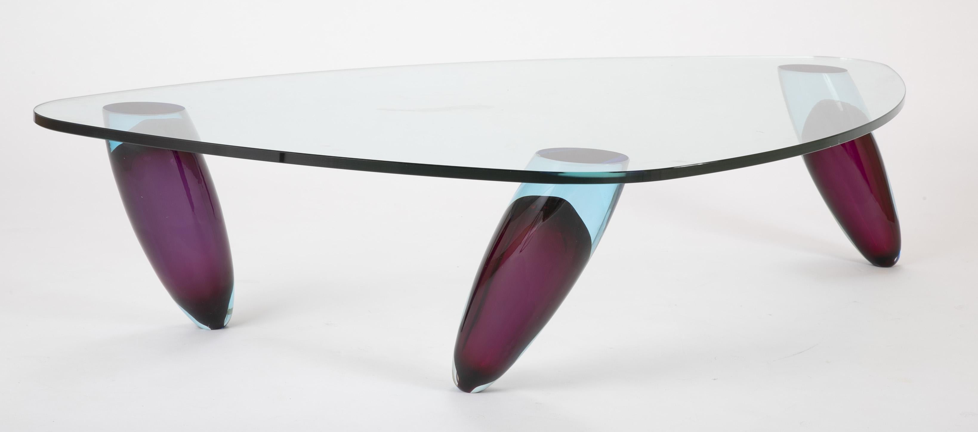 Table basse italienne en verre de Murano par Maurice Barilone pour Roche Bobois 9