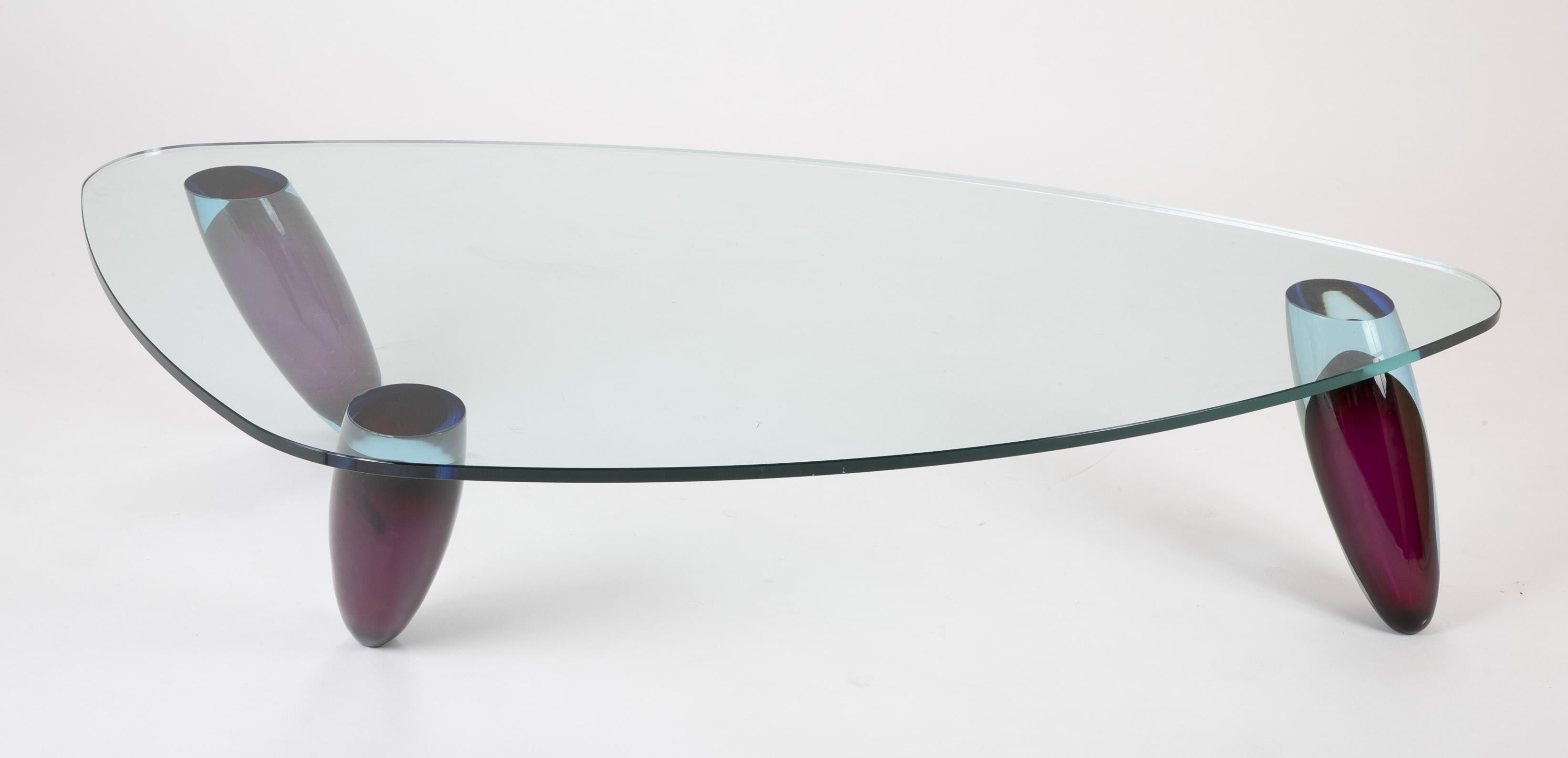 Italian Murano Glass Coffee Table by Maurice Barilone for Roche Bobois For Sale 12