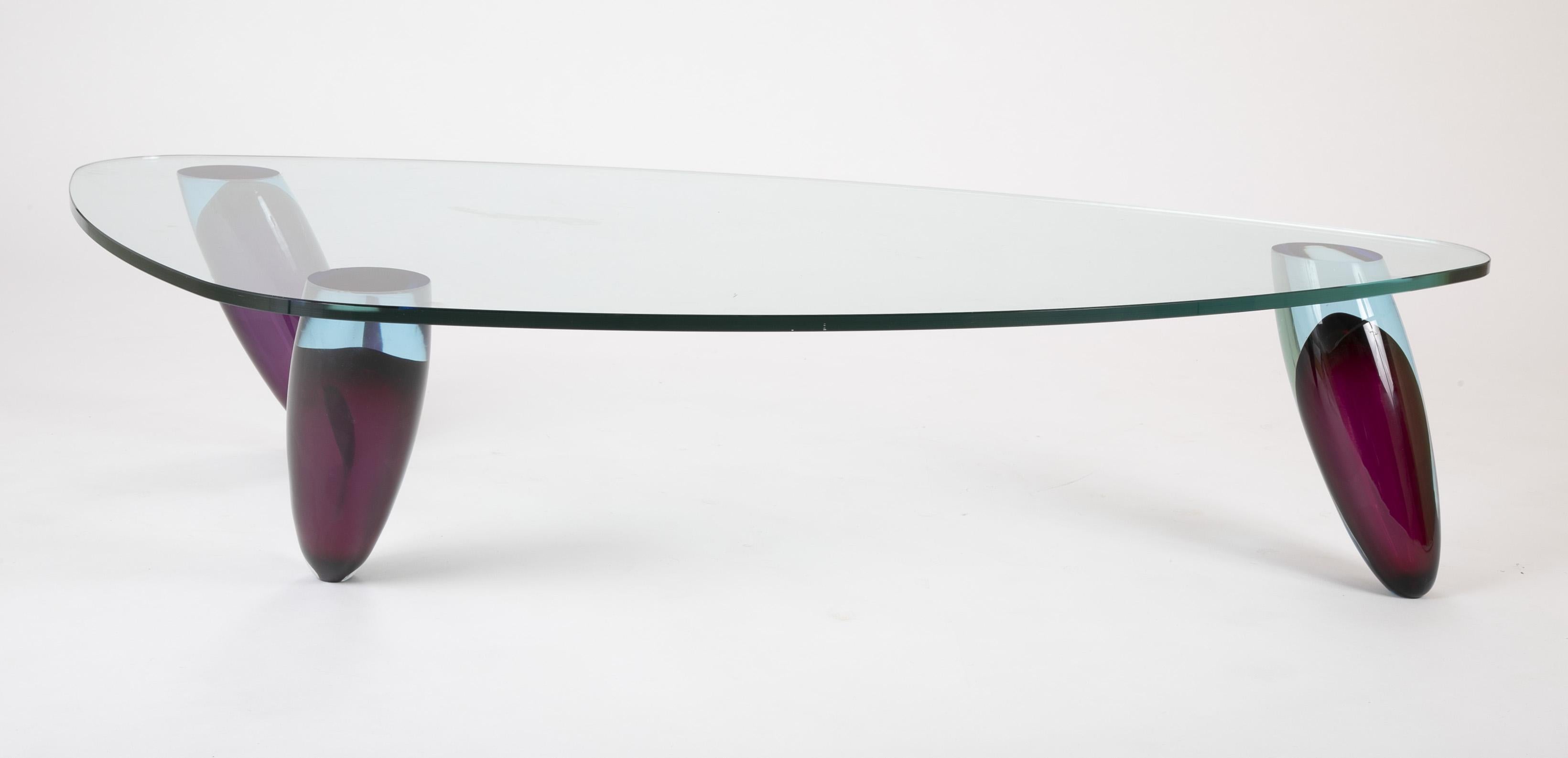 Italian Murano Glass Coffee Table by Maurice Barilone for Roche Bobois For Sale 13