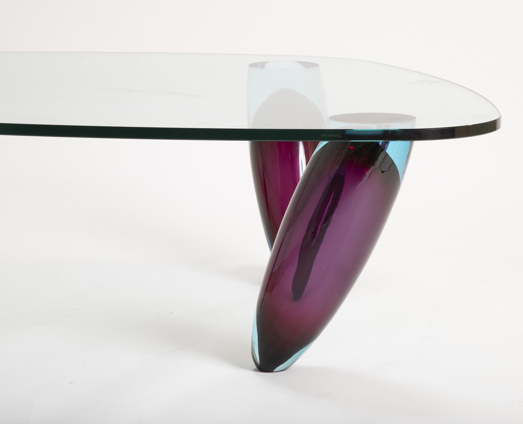 Italian Murano Glass Coffee Table by Maurice Barilone for Roche Bobois In Good Condition For Sale In Stamford, CT