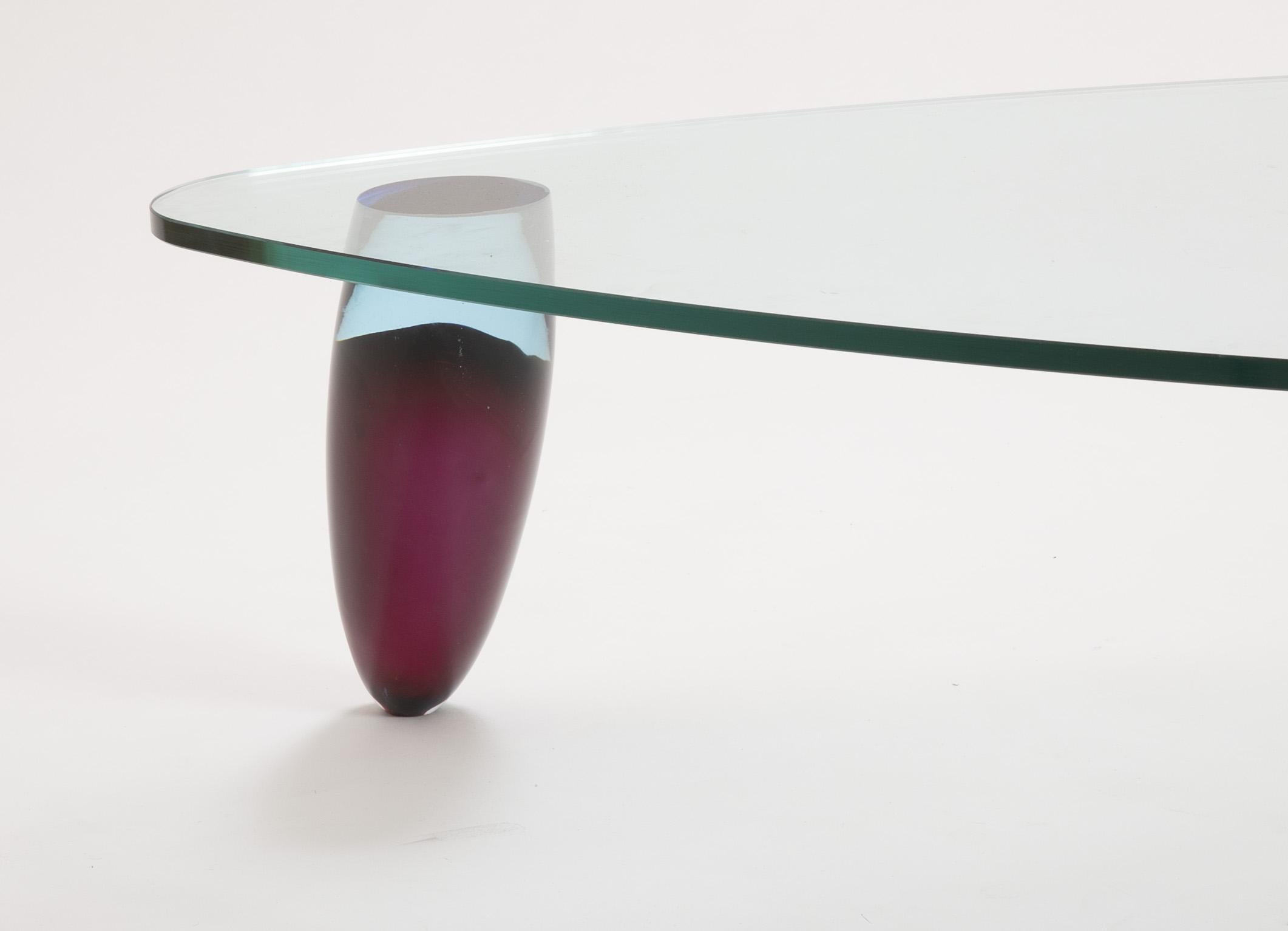 Late 20th Century Italian Murano Glass Coffee Table by Maurice Barilone for Roche Bobois For Sale