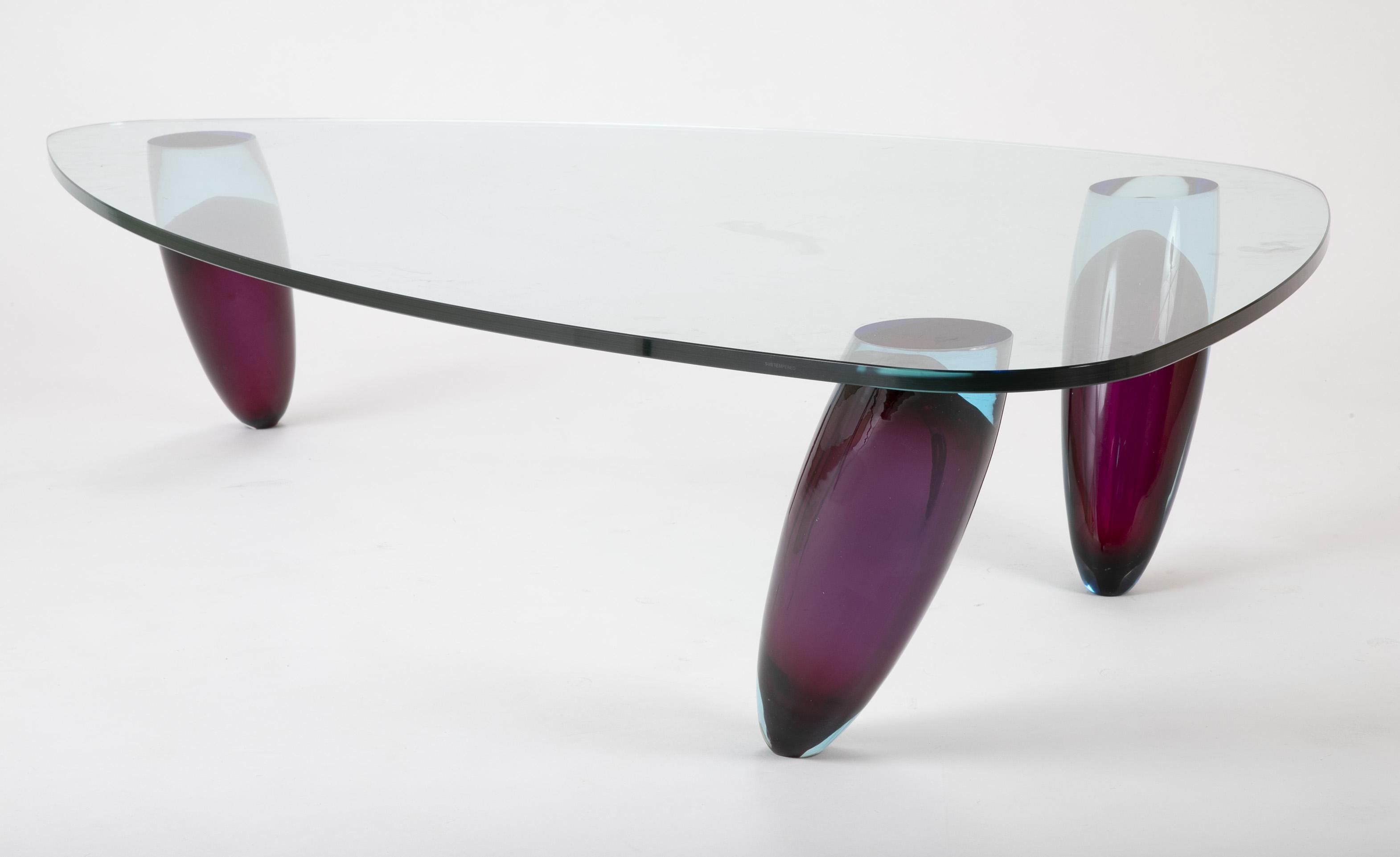 Table basse italienne en verre de Murano par Maurice Barilone pour Roche Bobois 1