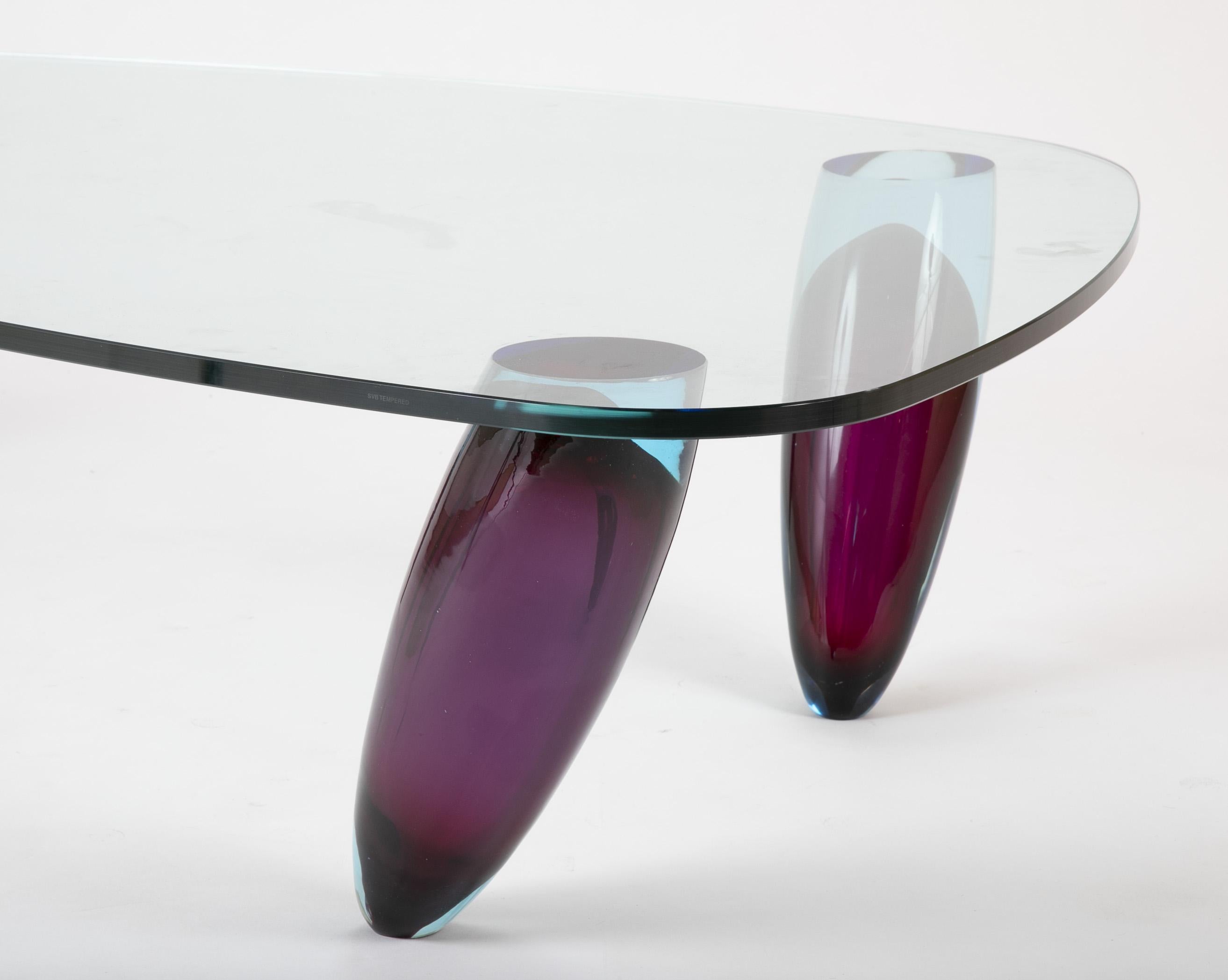 Table basse italienne en verre de Murano par Maurice Barilone pour Roche Bobois 2