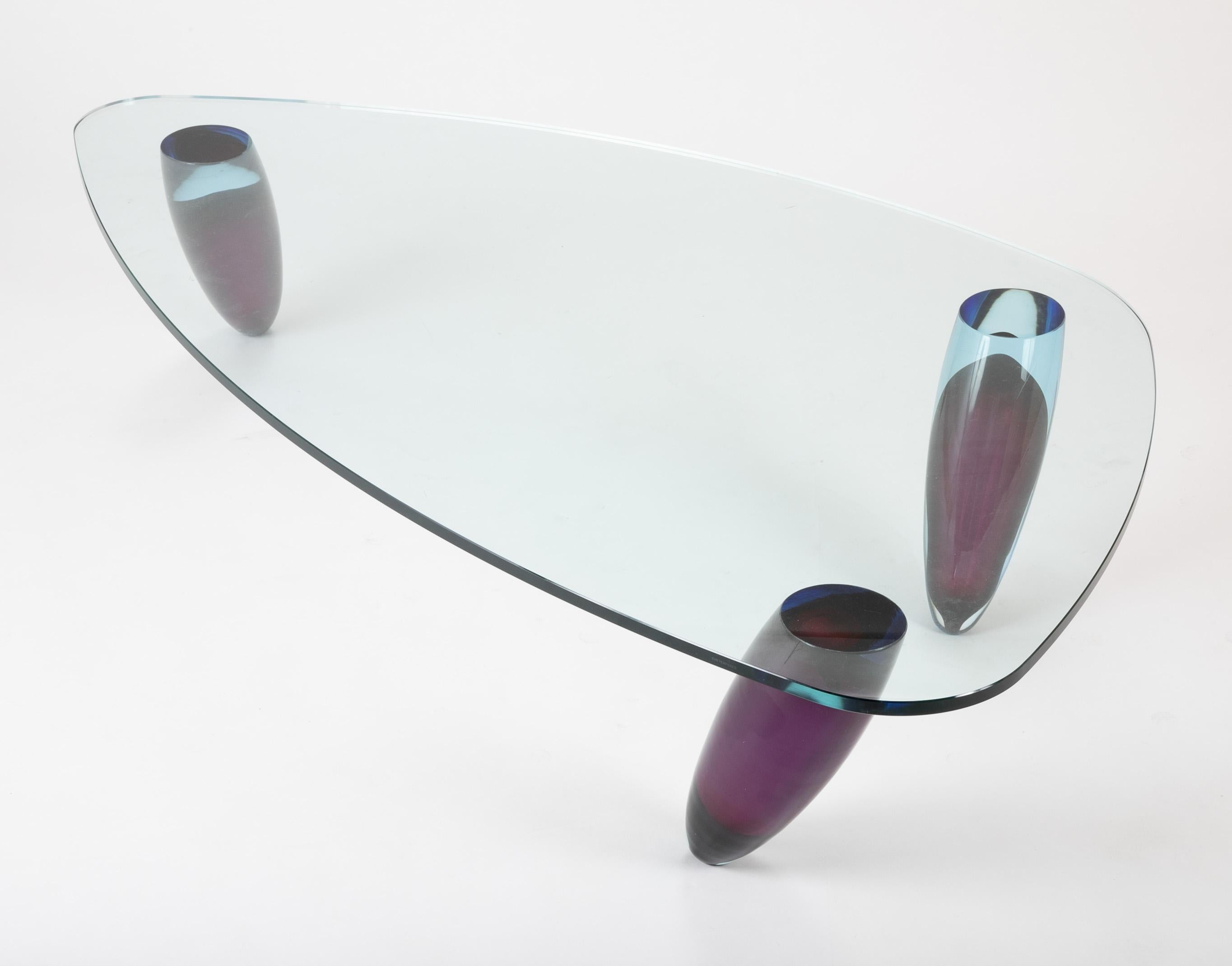 Italian Murano Glass Coffee Table by Maurice Barilone for Roche Bobois For Sale 4