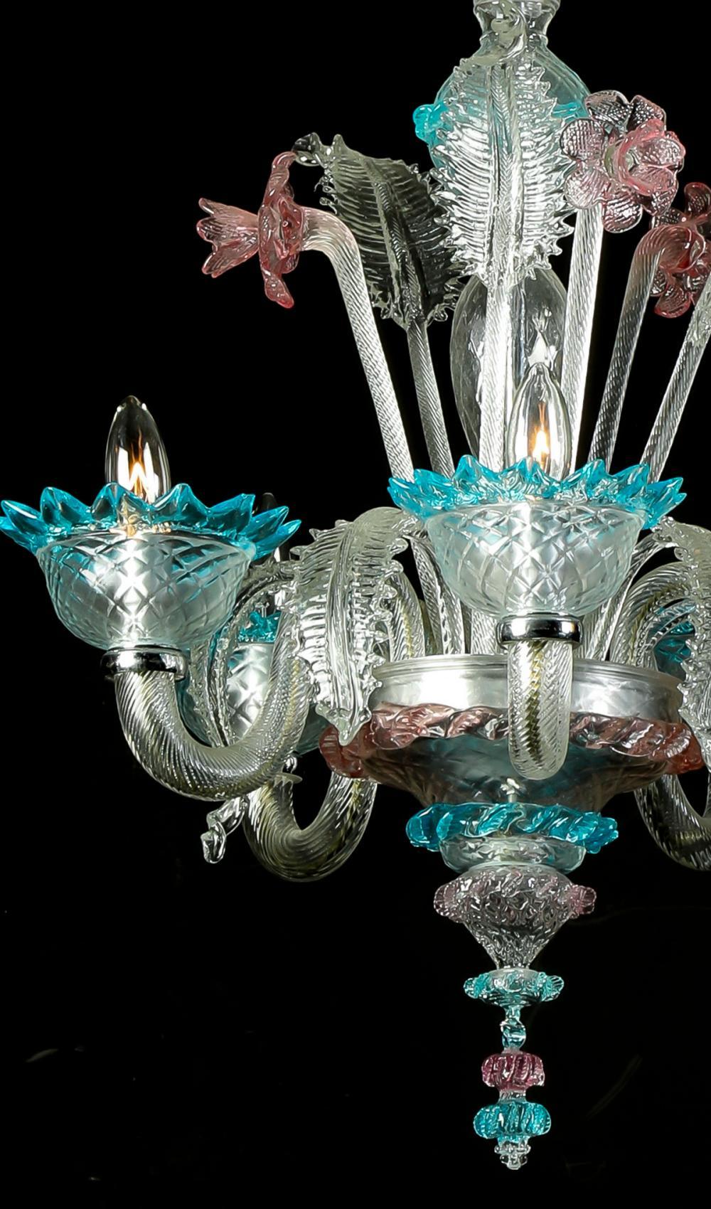 Italian Murano Glass Daffodil Chandelier For Sale at 1stDibs