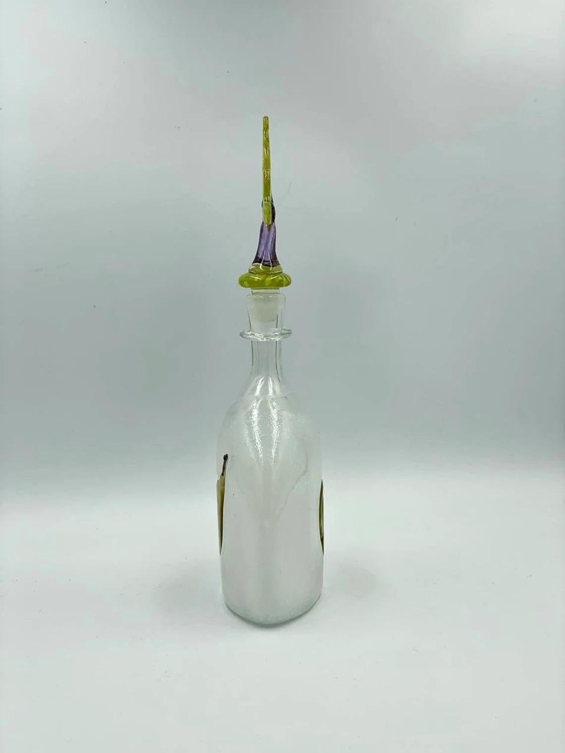 Italian Murano Glass Decanter, 1990s In Excellent Condition For Sale In Bastogne, BE