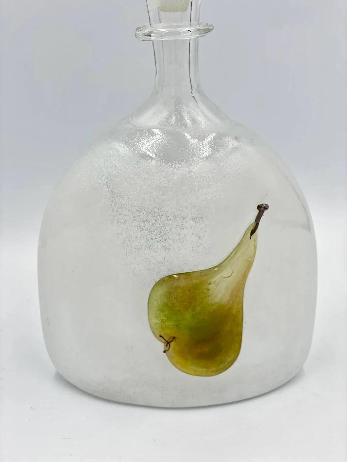 Late 20th Century Italian Murano Glass Decanter, 1990s For Sale