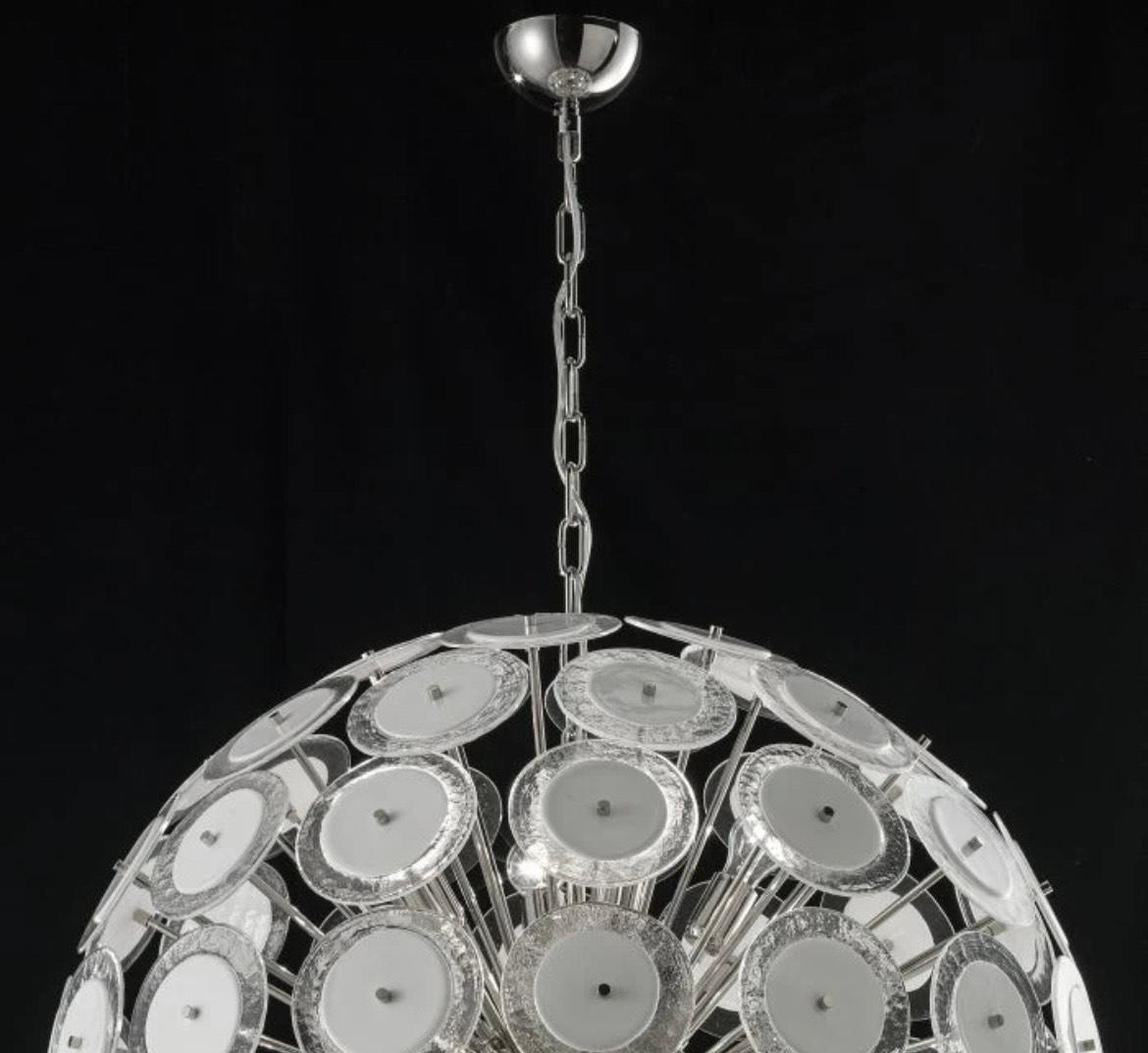 Italian Murano Glass Disco Sputnik Pendant Light In Excellent Condition For Sale In London, GB