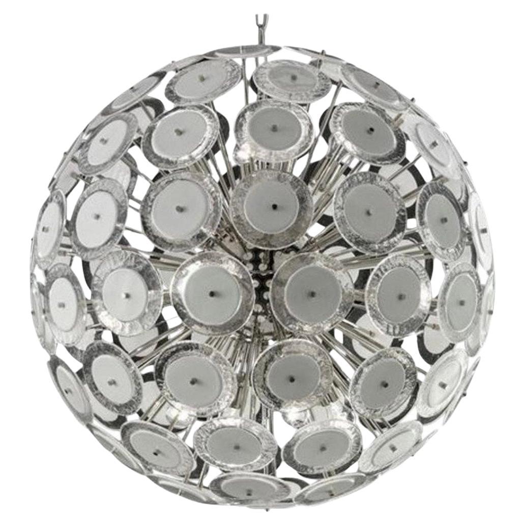 Italian Murano Glass Disco Sputnik Pendant Light For Sale
