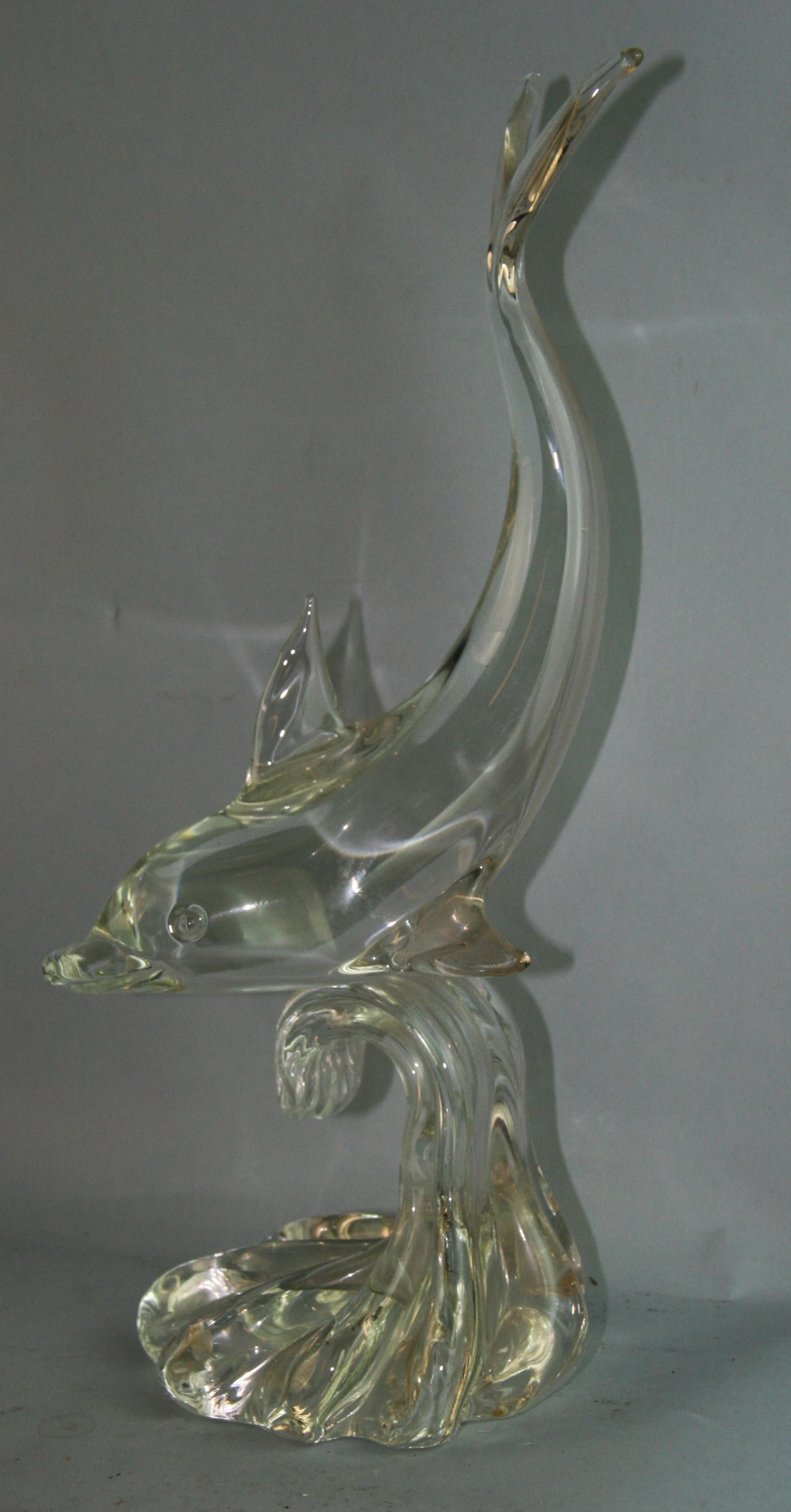 Le dauphin italien en verre de Murano Bon état - En vente à Douglas Manor, NY