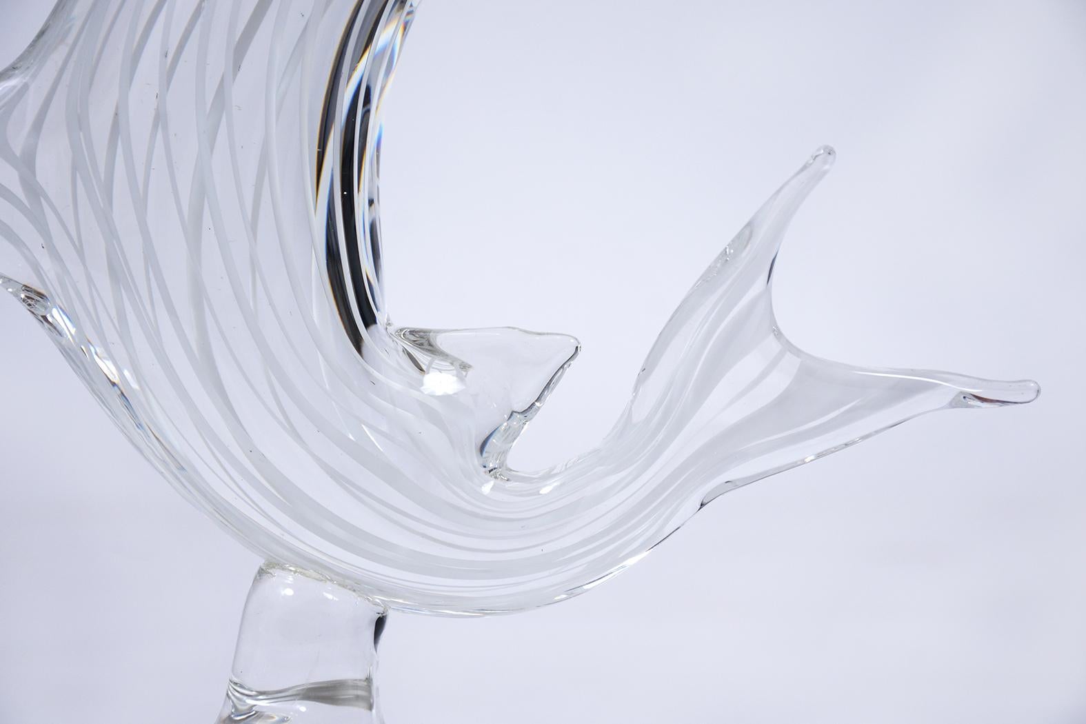 Hand-Crafted Italian Murano Glass Dolphin