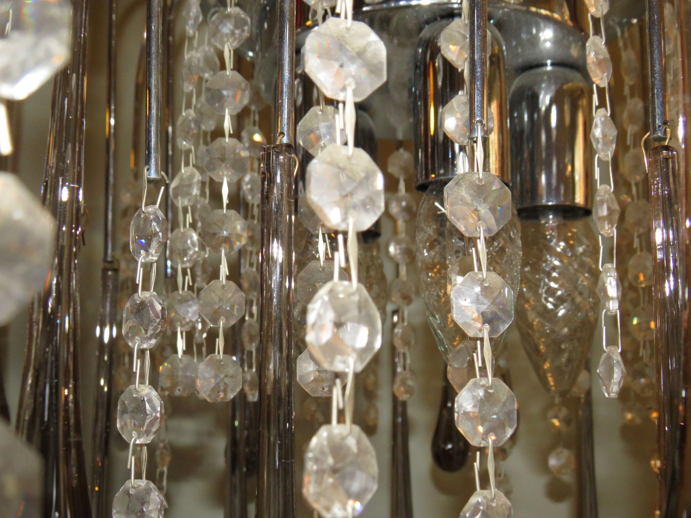 Lampadario a cascata in vetro di Murano, 1960 in vendita 2