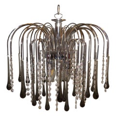 Lampadario a cascata in vetro di Murano, 1960