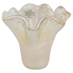 Jarrón fazzoletto italiano de cristal de Murano