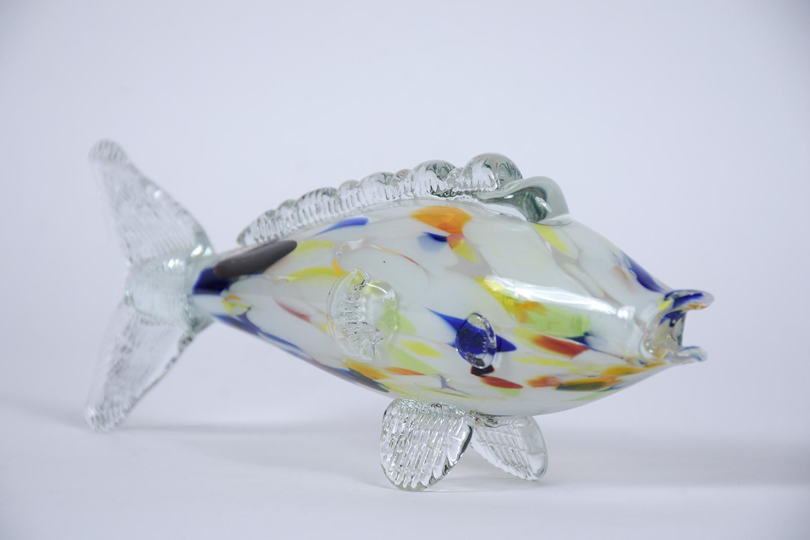 Polished Italian Murano Glass Fishes For Sale