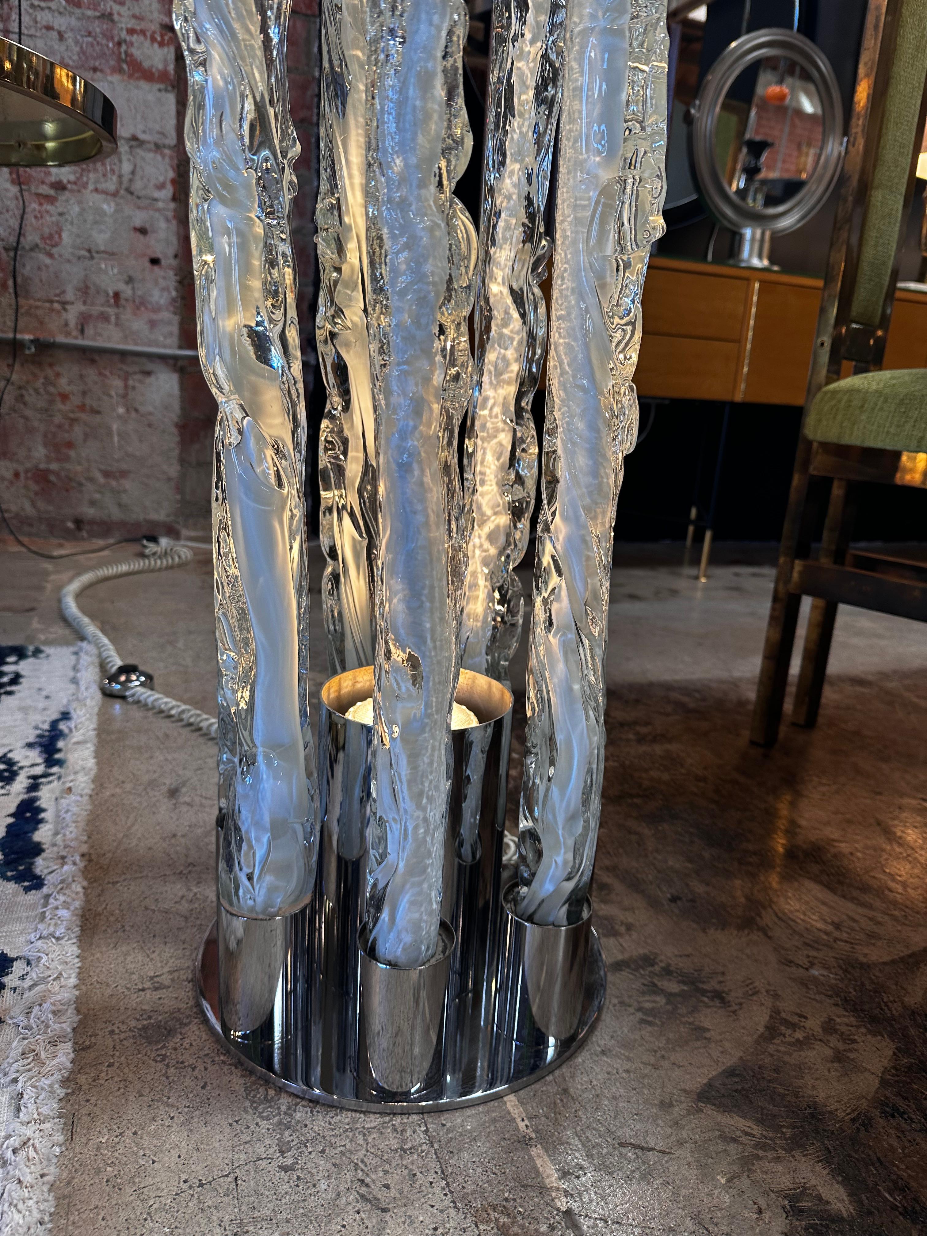 Italian Murano Glass Floor Lamp by Ettore Fantasia Gino Poli for Sothis 1960s In Good Condition For Sale In Los Angeles, CA
