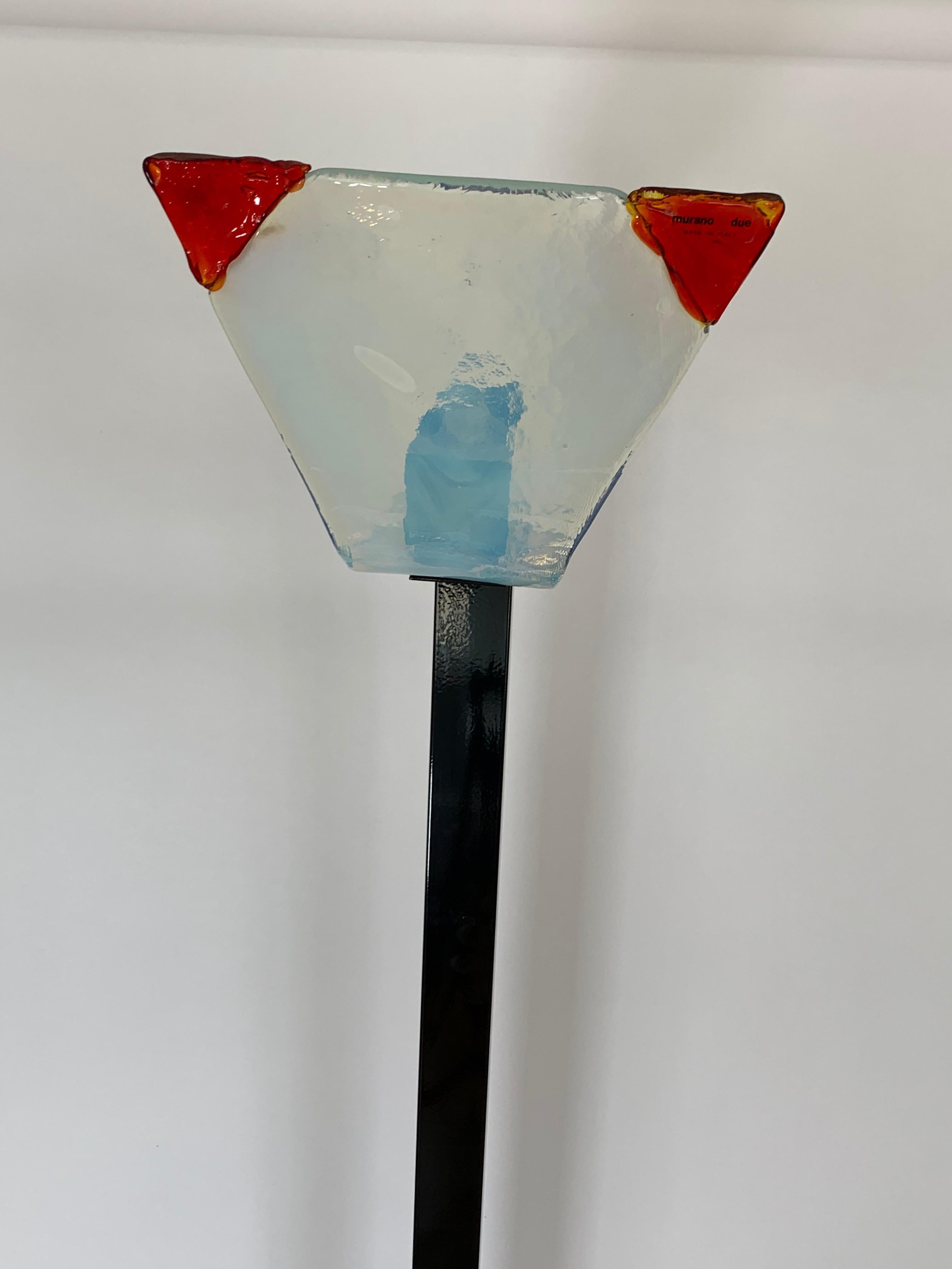 Moderne Lampadaire italien en verre de Murano par Renato Toso pour Leucos en vente