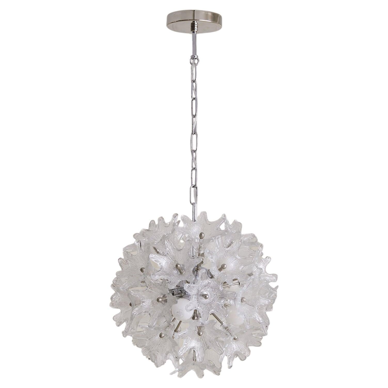 Italian Murano Glass Flower Chandelier by Paolo Venini for VeArt, 1960s