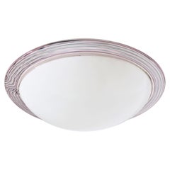 Italian Murano Glass Flush Mount Lighting with Colored Border, 1970s