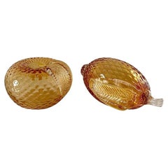 Italian Murano Glass Fruit, Pair