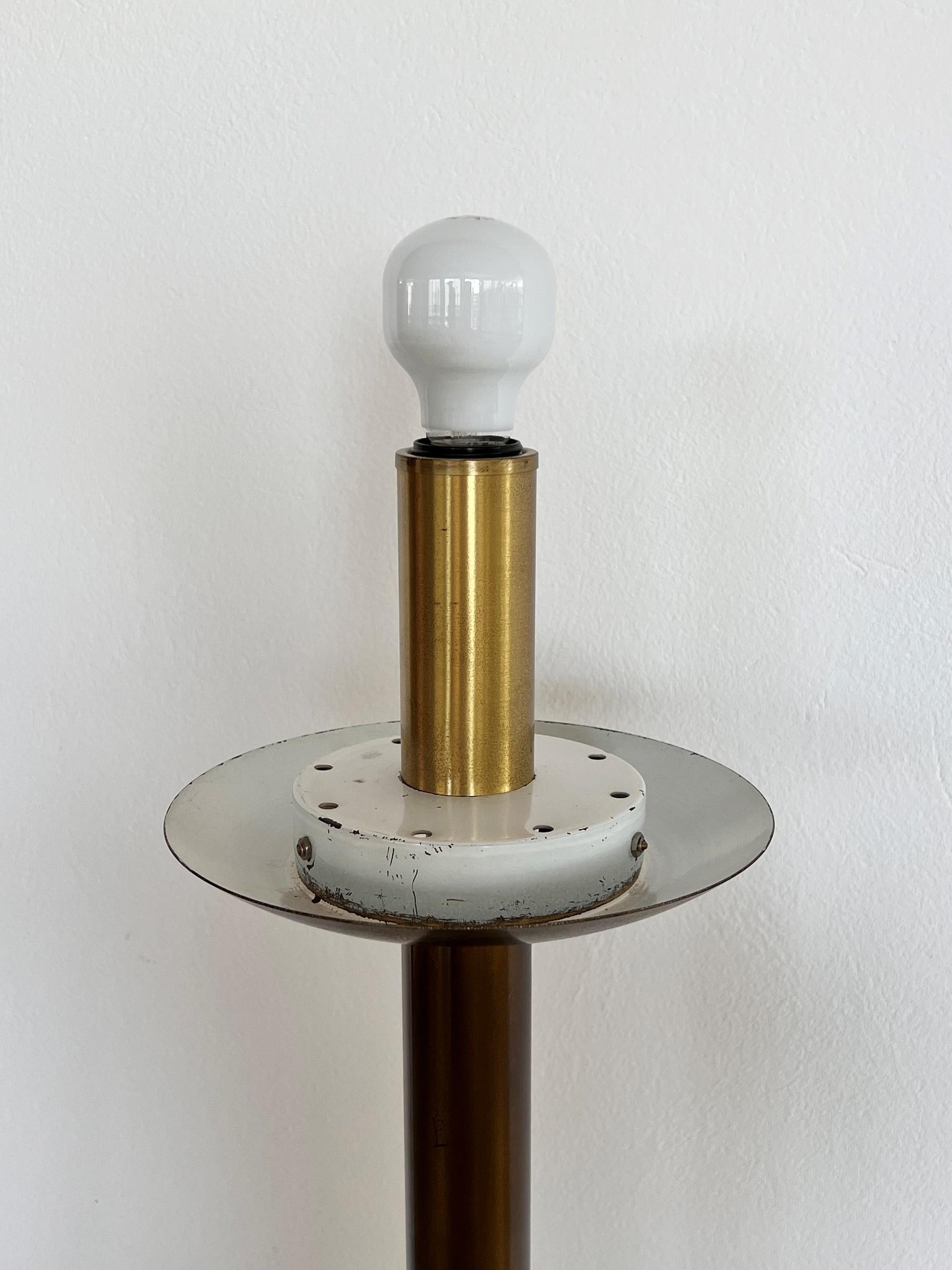 Italian Murano Glass Globe and Brass Floor Lamp, 1970s For Sale 9