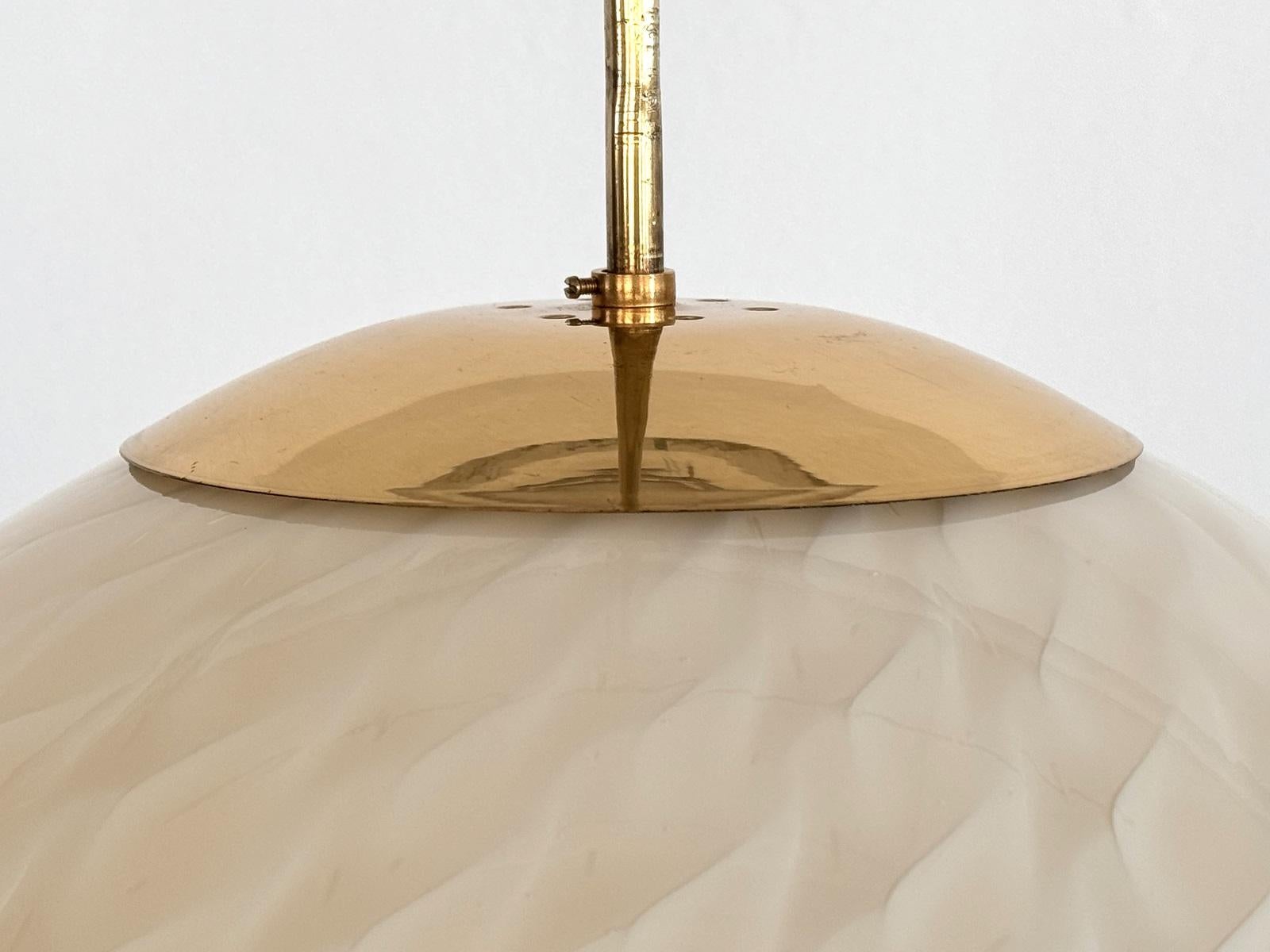 Italienischer Muranoglas-Kronleuchter mit Messingdetails von Venini, 1970er Jahre 2