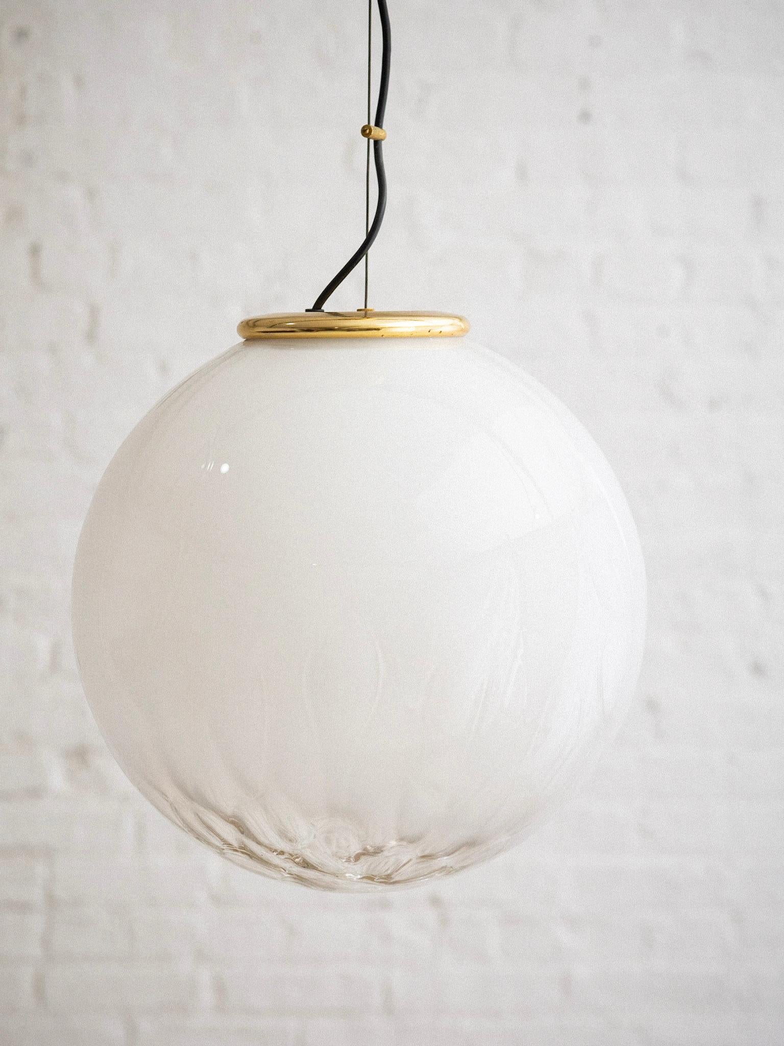 Space Age Italian Murano Glass Globe Pendant Light