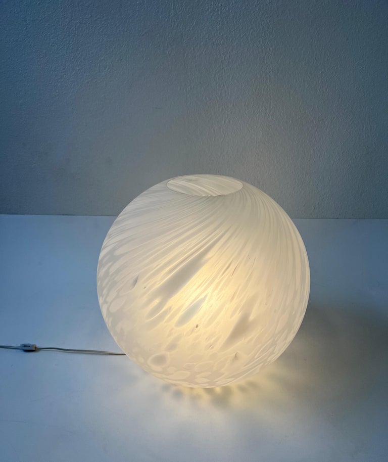 Italian Murano Glass Globe Table Lamp by Mazzega For Sale at 1stDibs