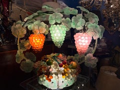 Italian Murano Glass Grape Basket Table Lamp, Italy, 1970s