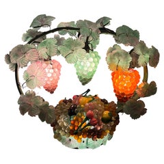 Italian Murano Glass Grape Basket Table Lamp, Italy, 1970s
