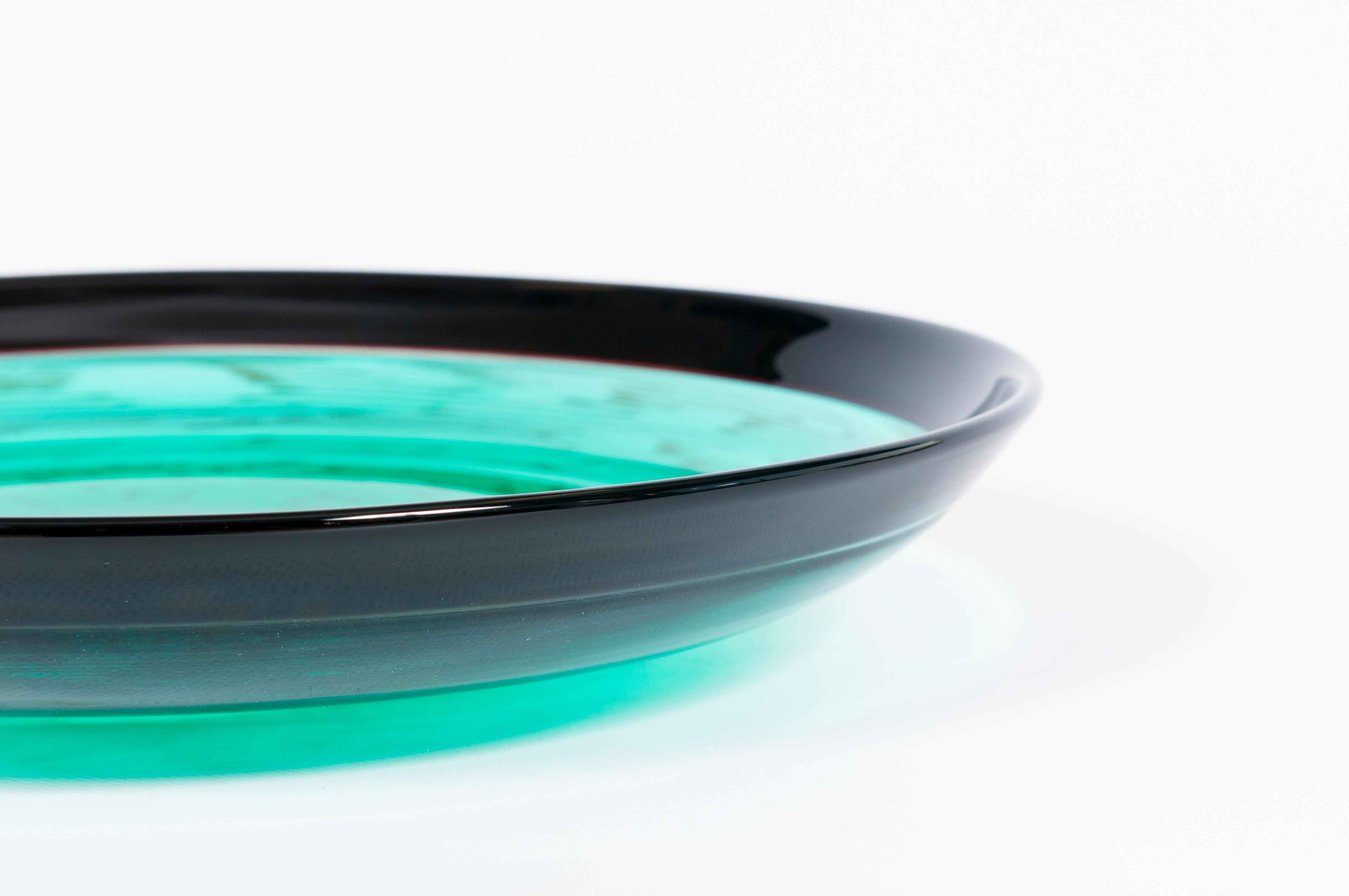 Italienisches Murano-Glas, grüner Tafelaufsatz, von Cenedese, 1970er Jahre im Angebot 1