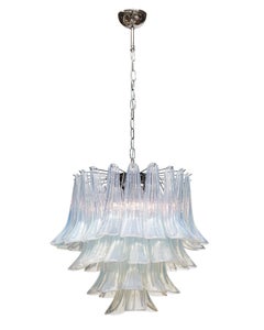 Italian Murano Glass Iridescent Leaves Chandelier
