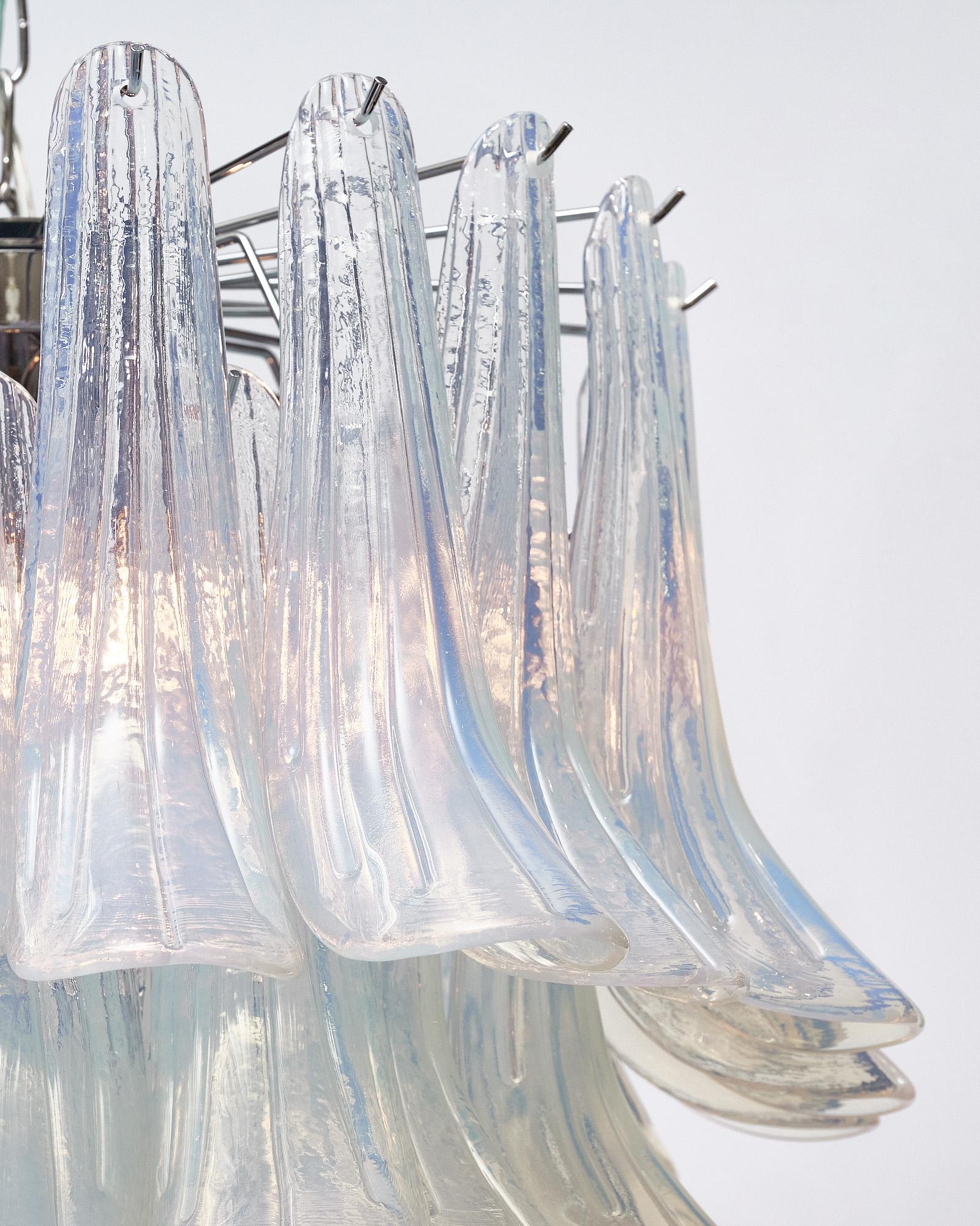 Italian Murano Glass Iridescent Leaves Chandelier 1