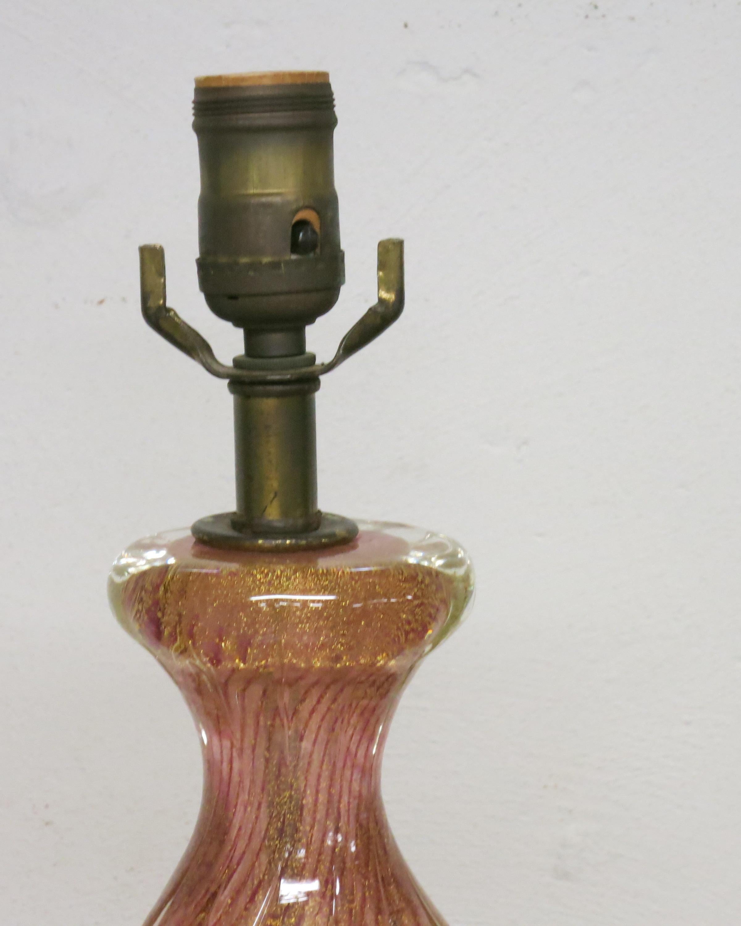 Mid-20th Century Italian Murano Glass Lamp For Sale