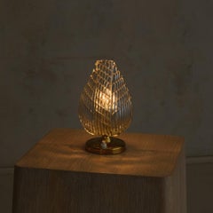 Italian Murano Glass Leaf Table Lamp in the Manner of Barovier & Toso, 1930s