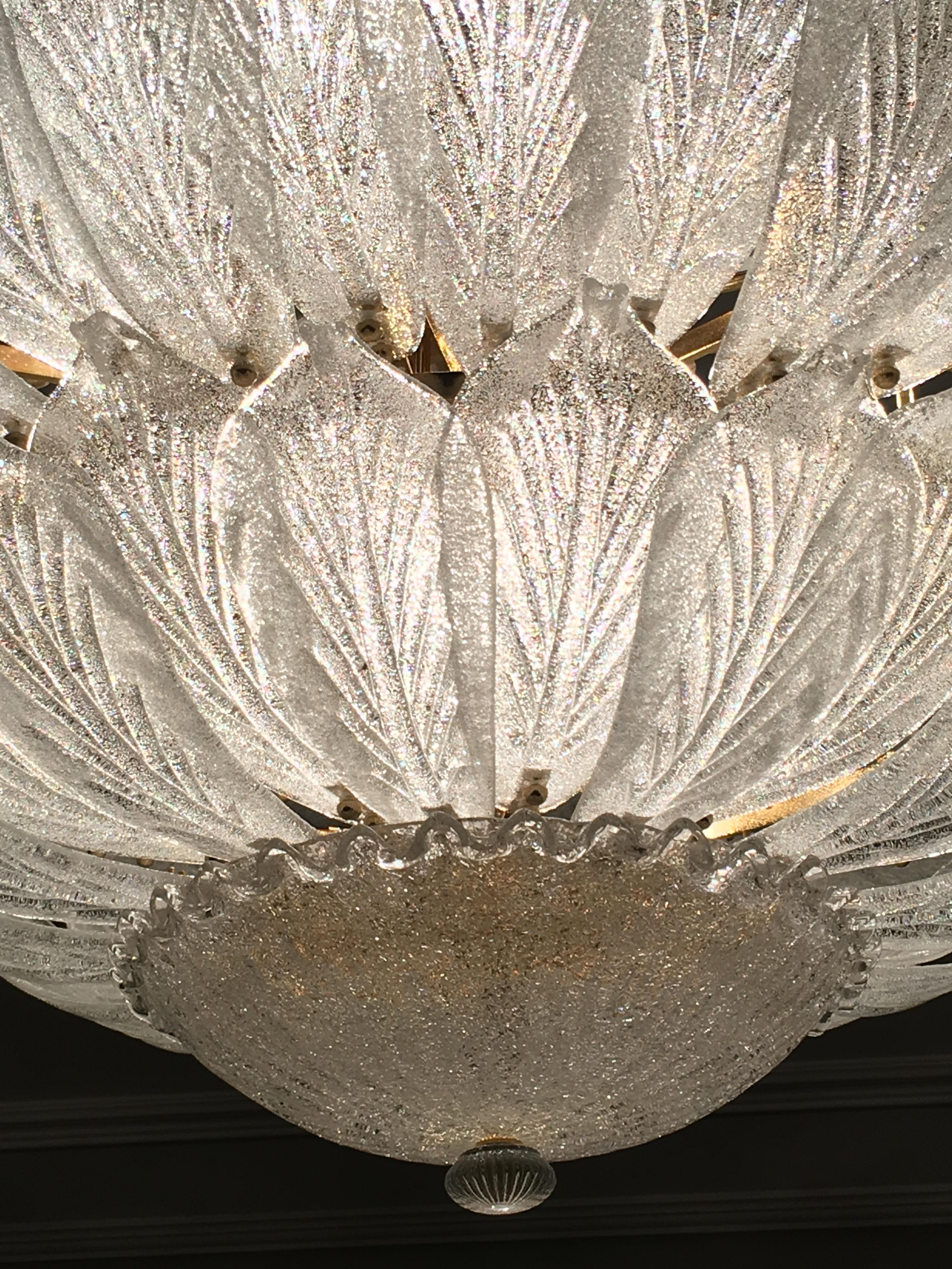 Italian Murano Glass Leave Ceiling Light Chandelier 6