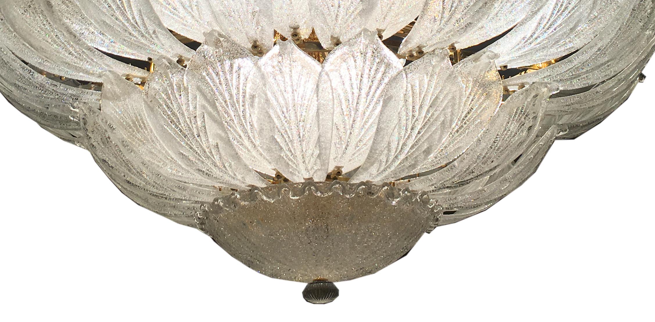 Italian Murano Glass Leave Ceiling Light Chandelier 7