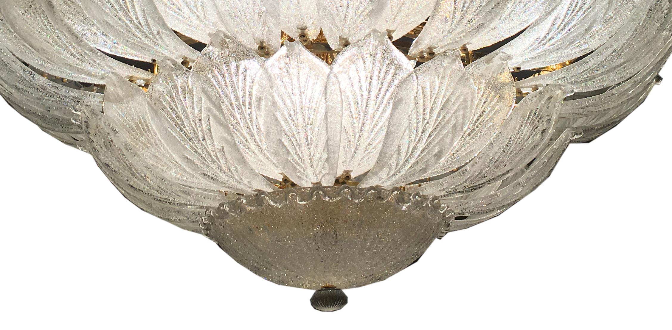 Italian Murano Glass Leave Flush Mount Chandelier 3