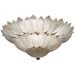 Italian Murano Glass Leave Flush Mount Chandelier